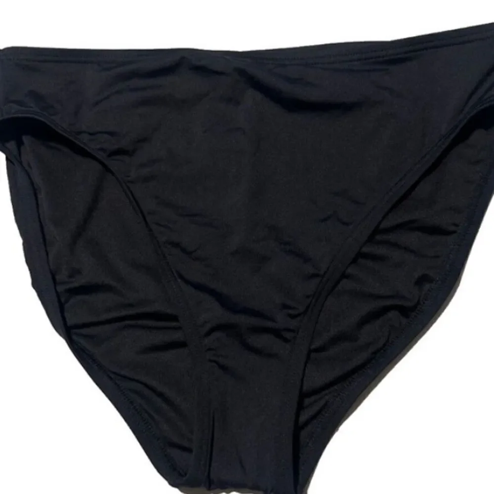 Michael Kors Women's Black Solid High Leg High Waist Bikini Swim Bottom